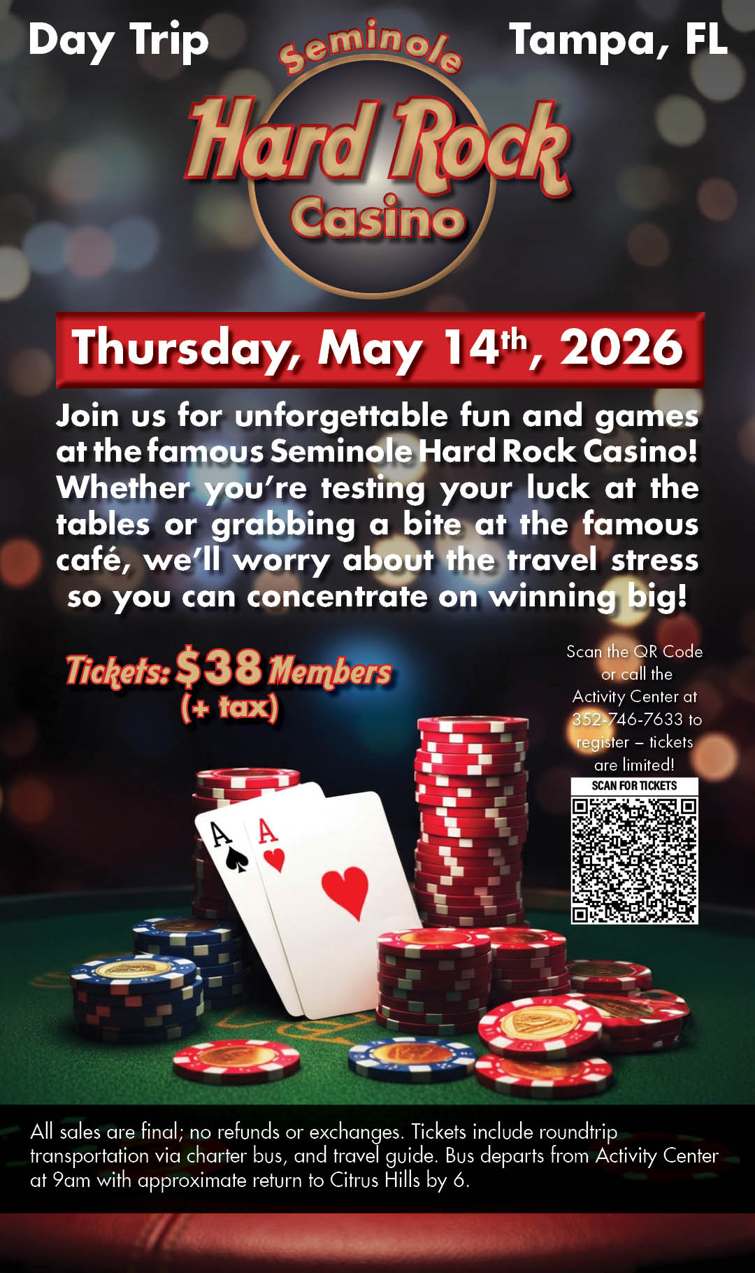 Hard Rock Casino day trip May 2026 Kiosk