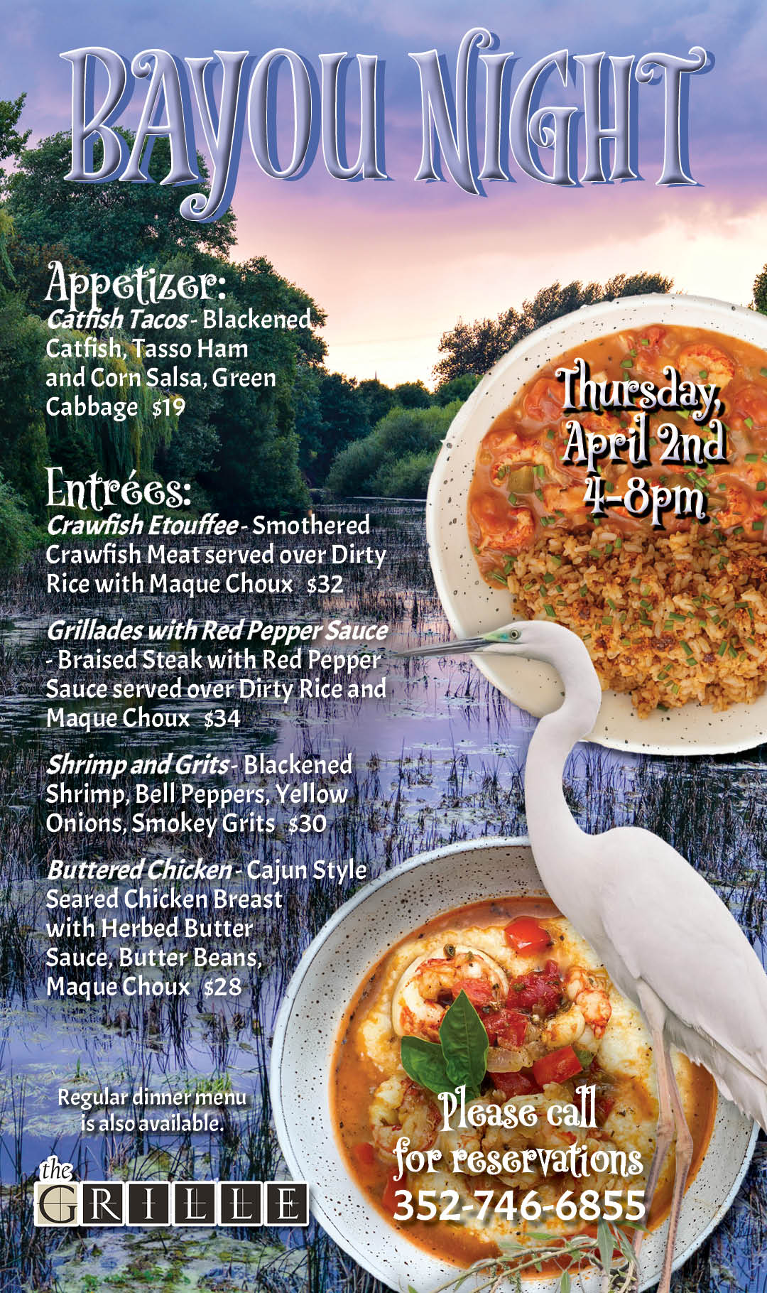 Bayou Night April 2026 Kiosk