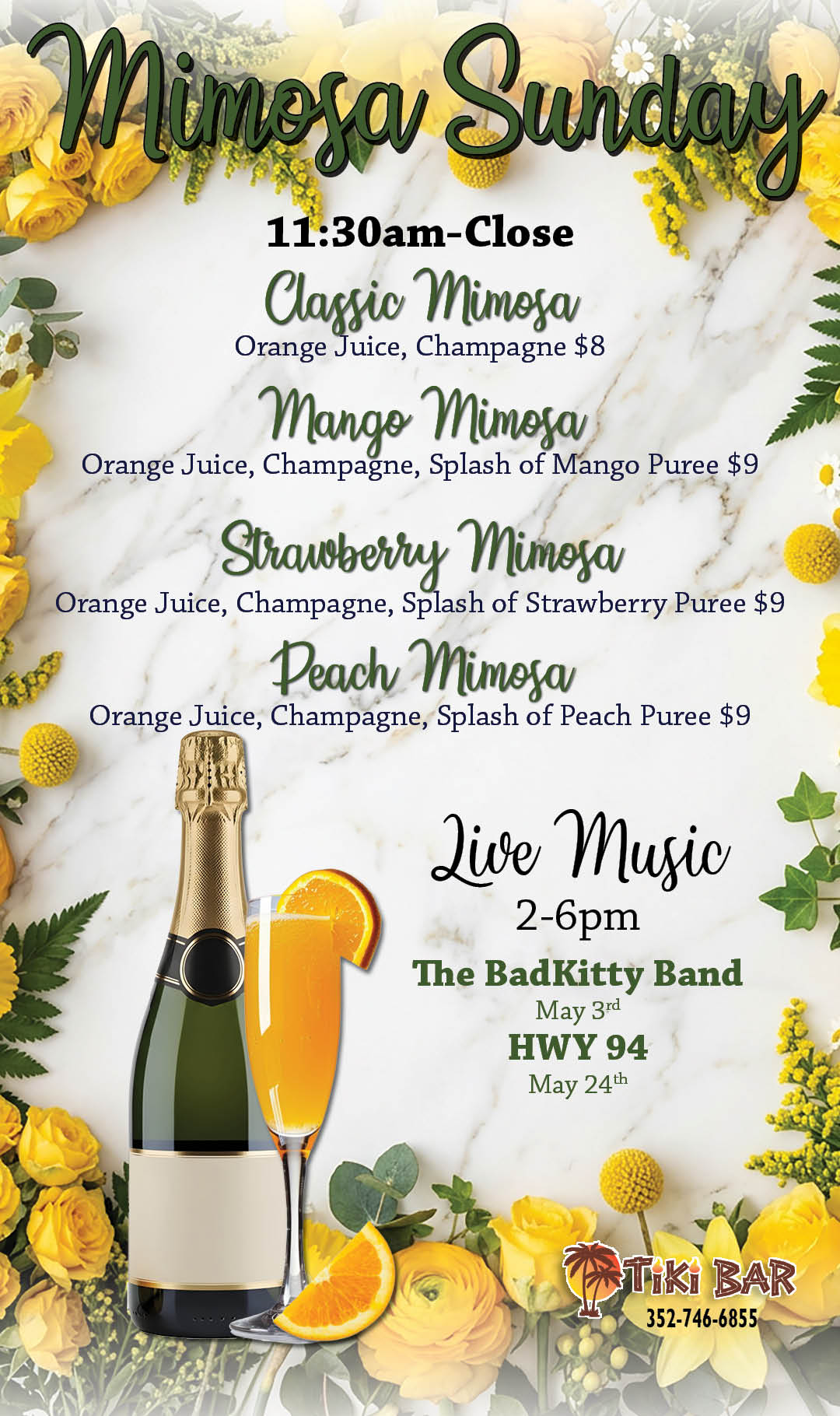 Mimosa Sunday May 2026 Kiosk