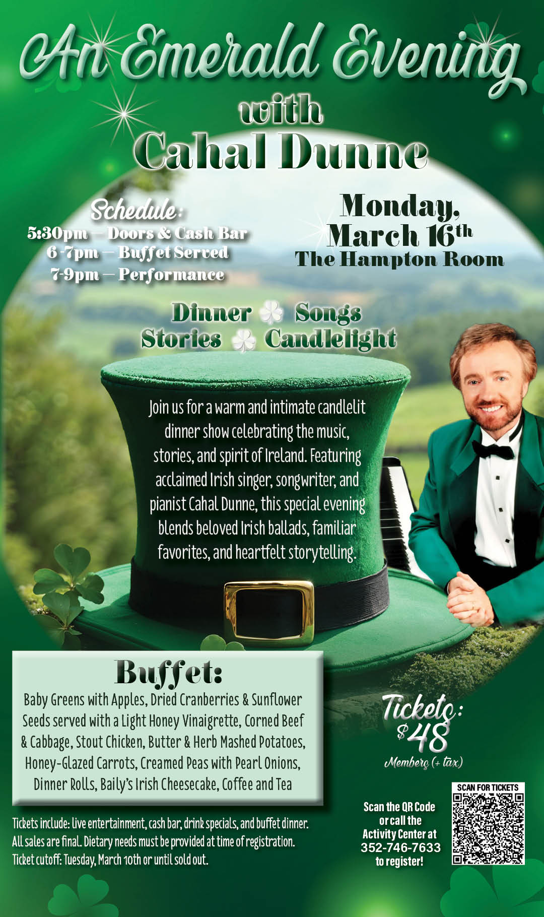 Dinner Show with Cahal Dunne March 2026 Kiosk