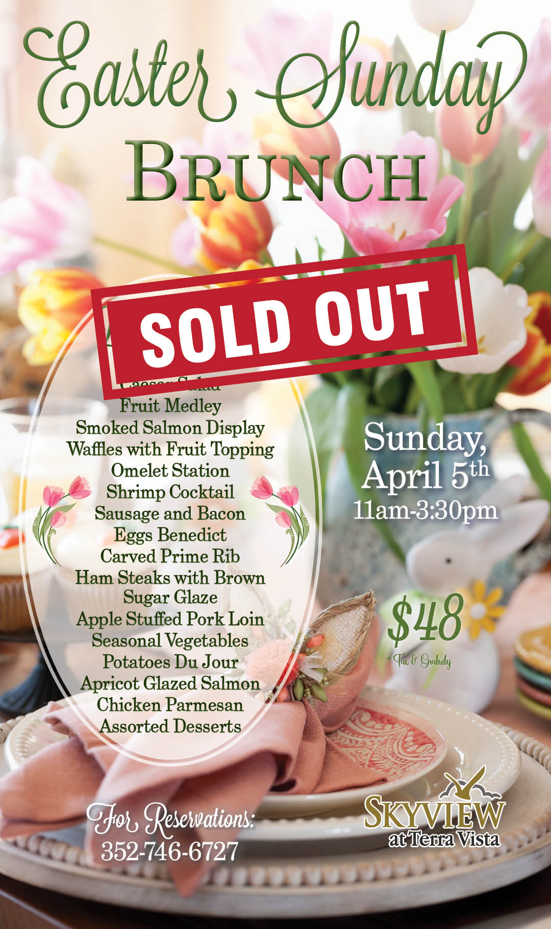 Skyview Easter Sunday Brunch April 2026 Kiosk SOLD OUT