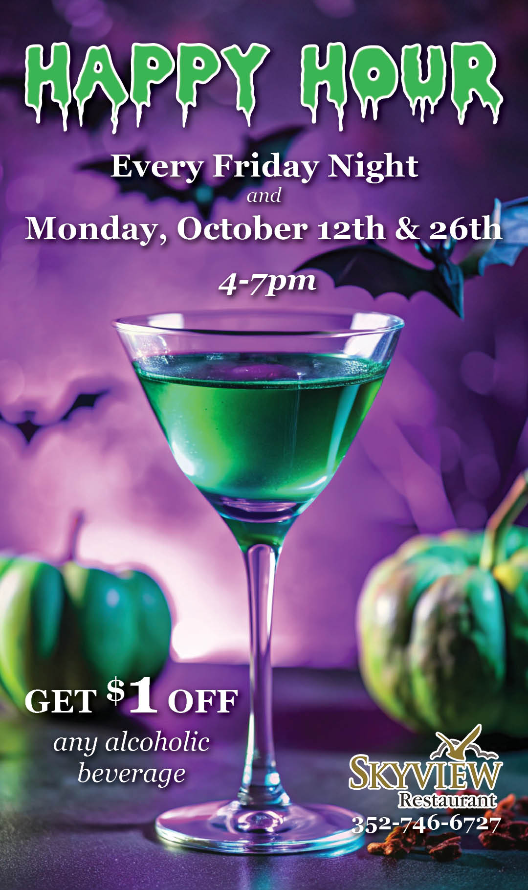 Happy Hour Oct 2 2026 kiosk