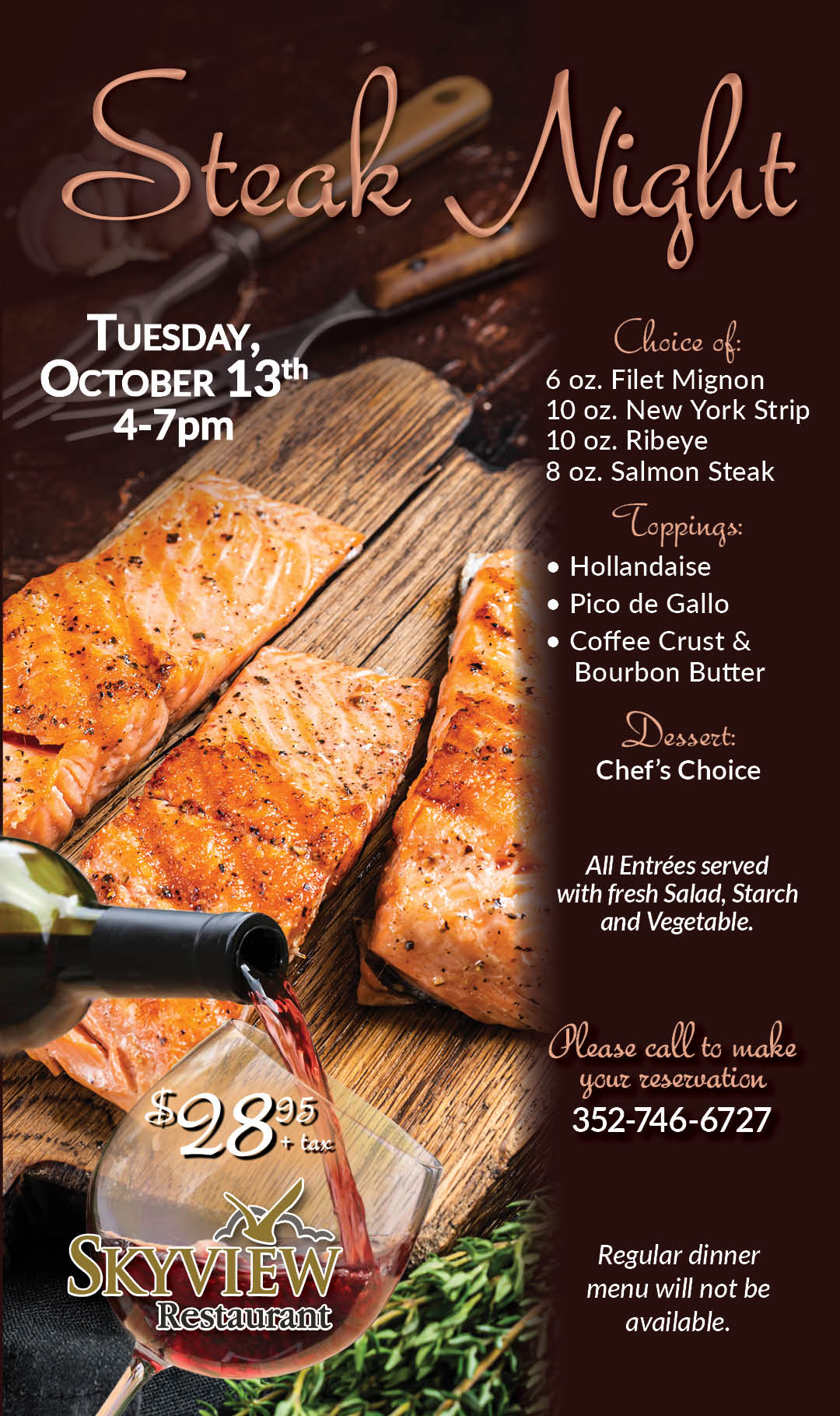 Steak Night Oct 13 2026 Kiosk