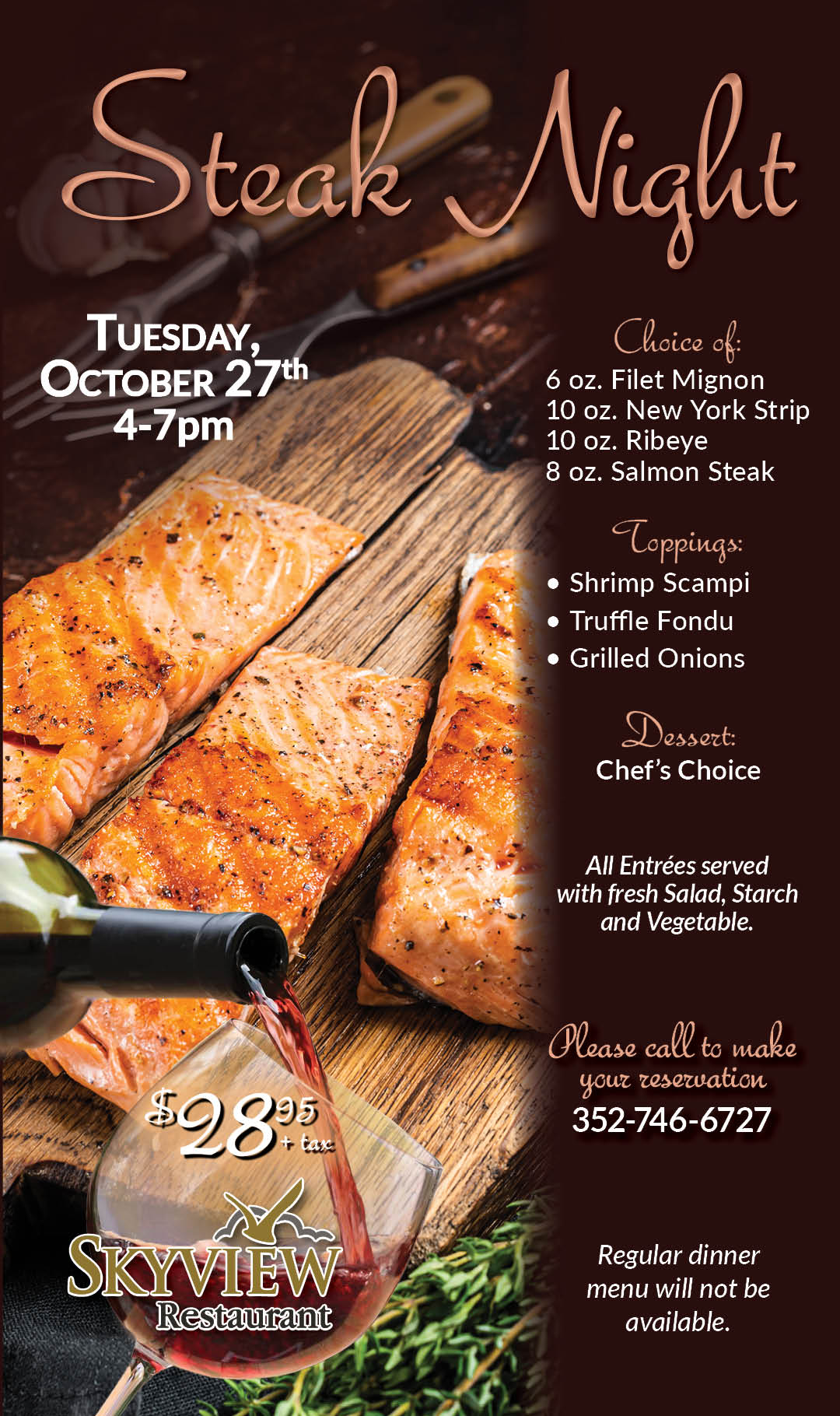 Steak Night Oct 27 2026 Kiosk
