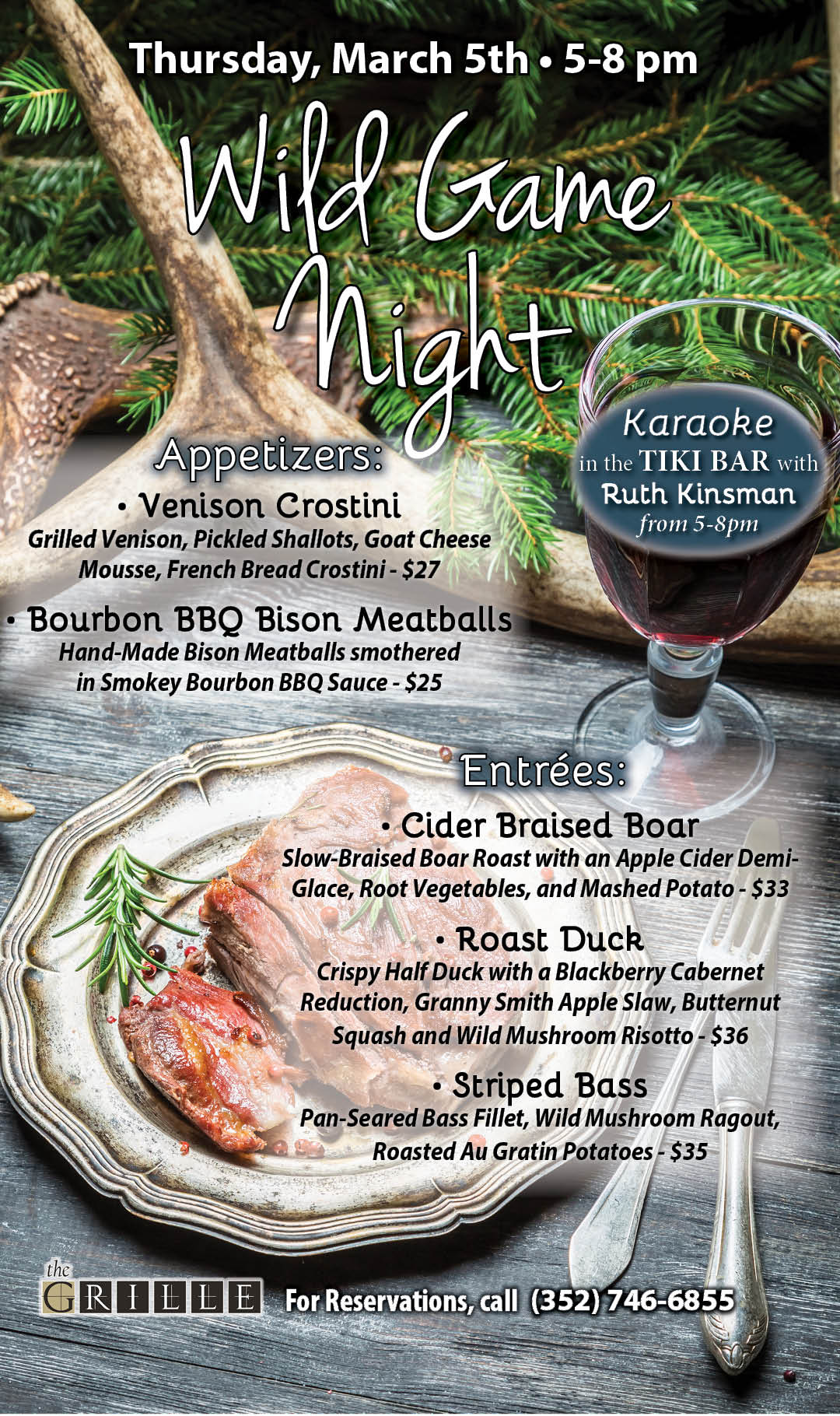 Wild Game Night March 2026 Kiosk