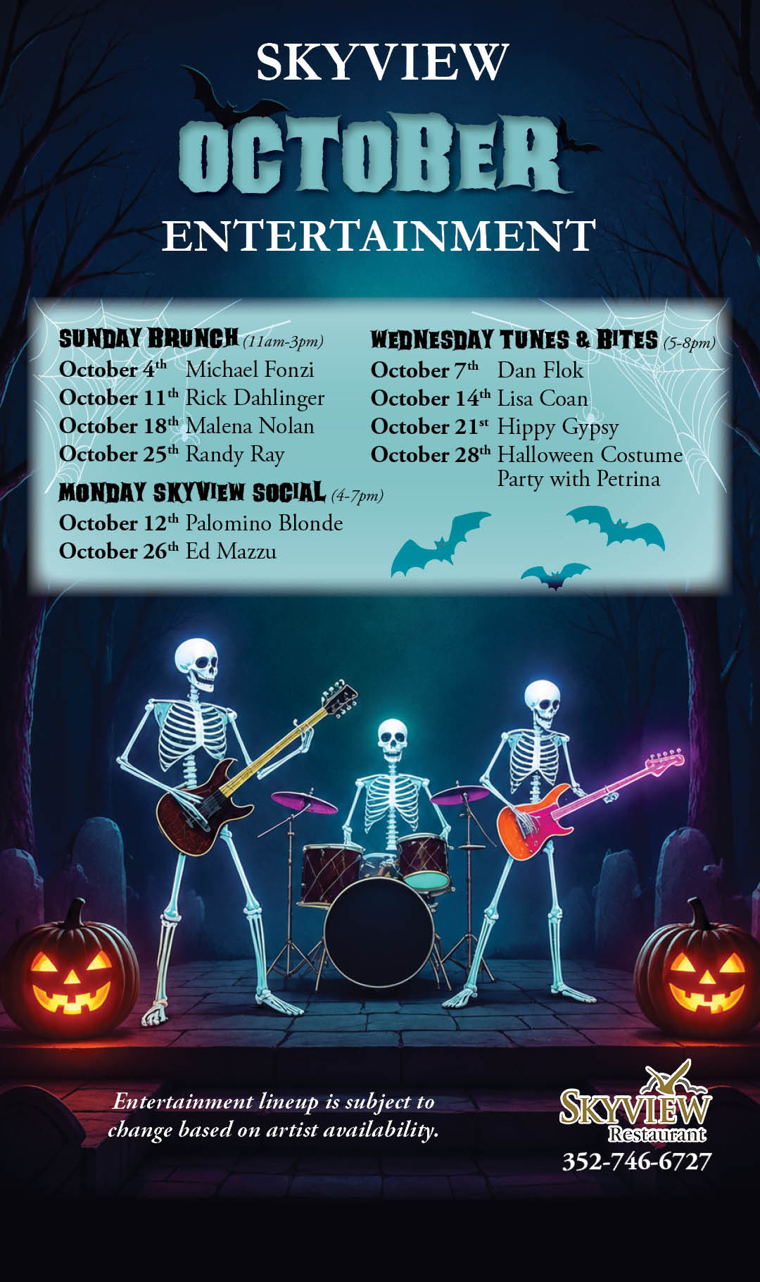 Skyview Monthly Entertainment Oct 2026 kiosk