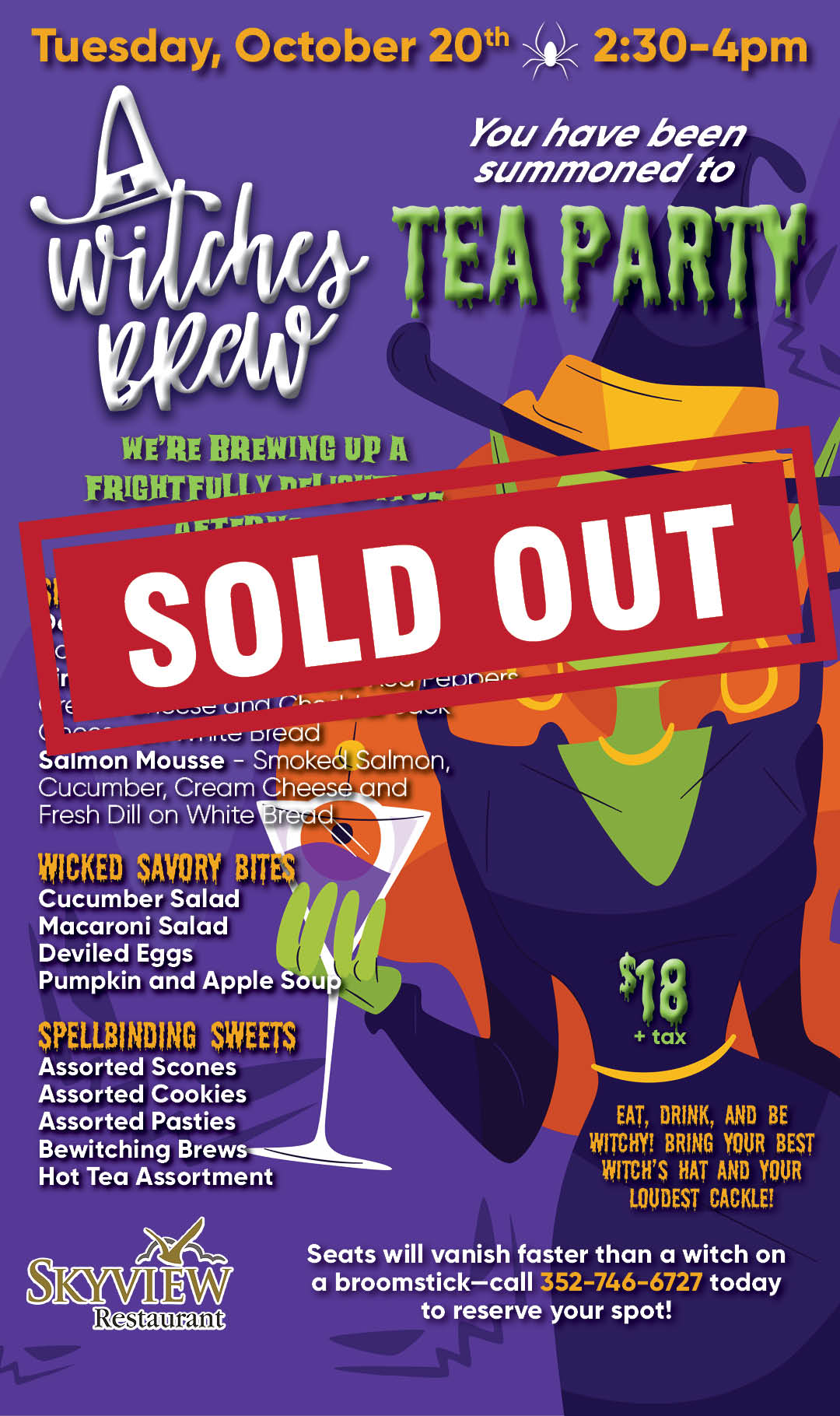 Oct 20 Witches Brew Tea Party Oct 2026 Kiosk SOLD OUT