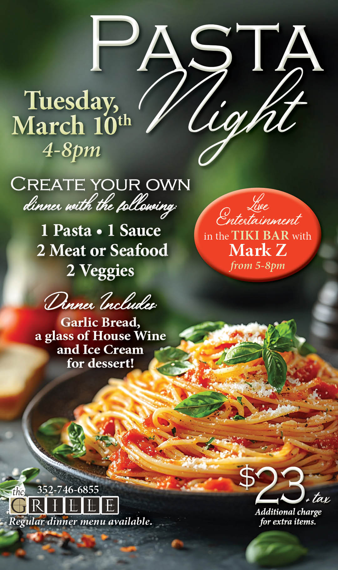 Pasta Night March 2026 KIOSK