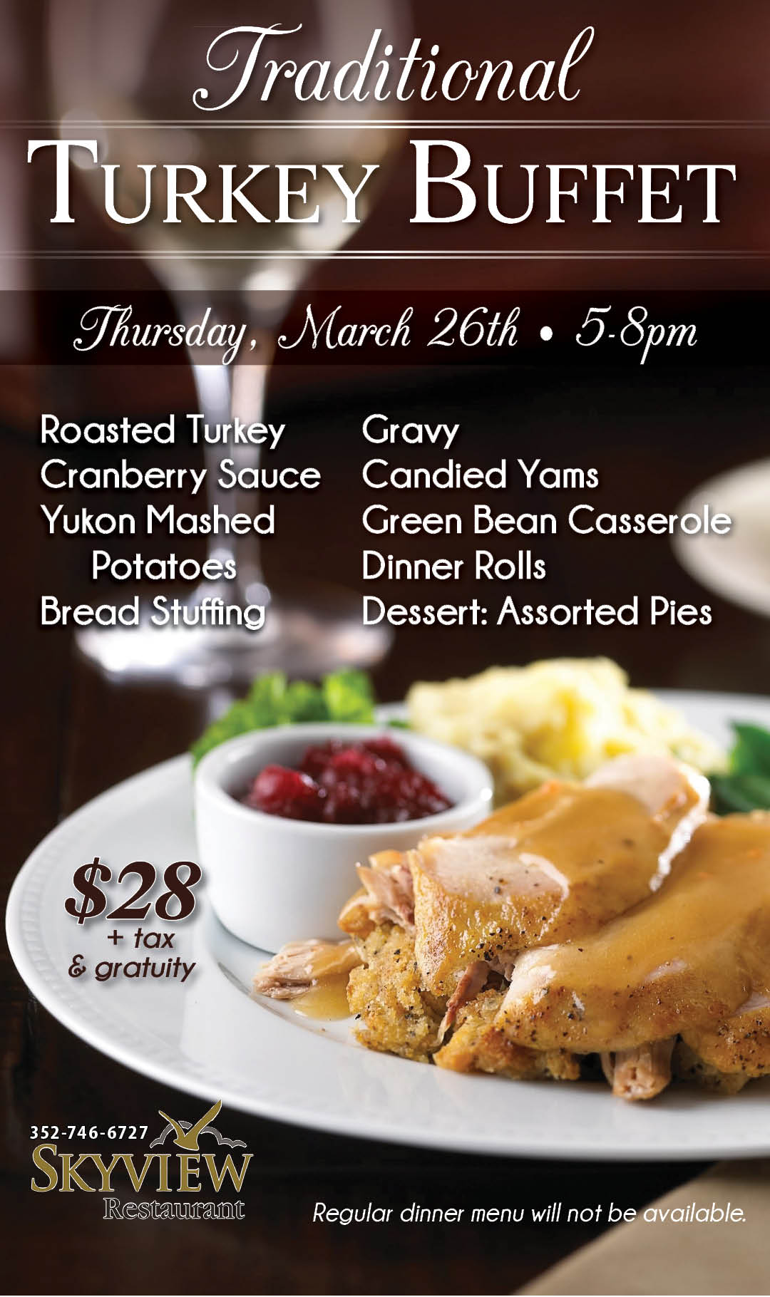 Turkey Buffet March 2026 Kiosk