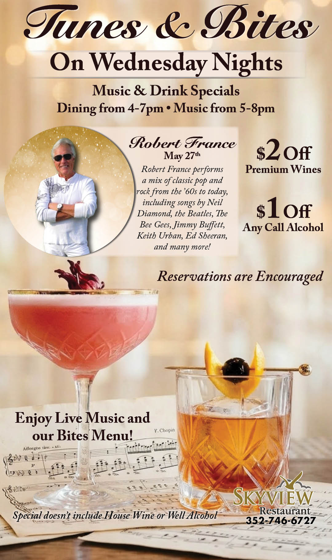 Tunes & Bites May 2026 Robert France Kiosk