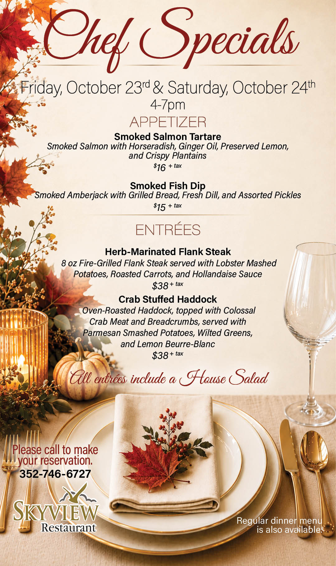 Oct 23-24 Chef Specials 2026 Kiosk