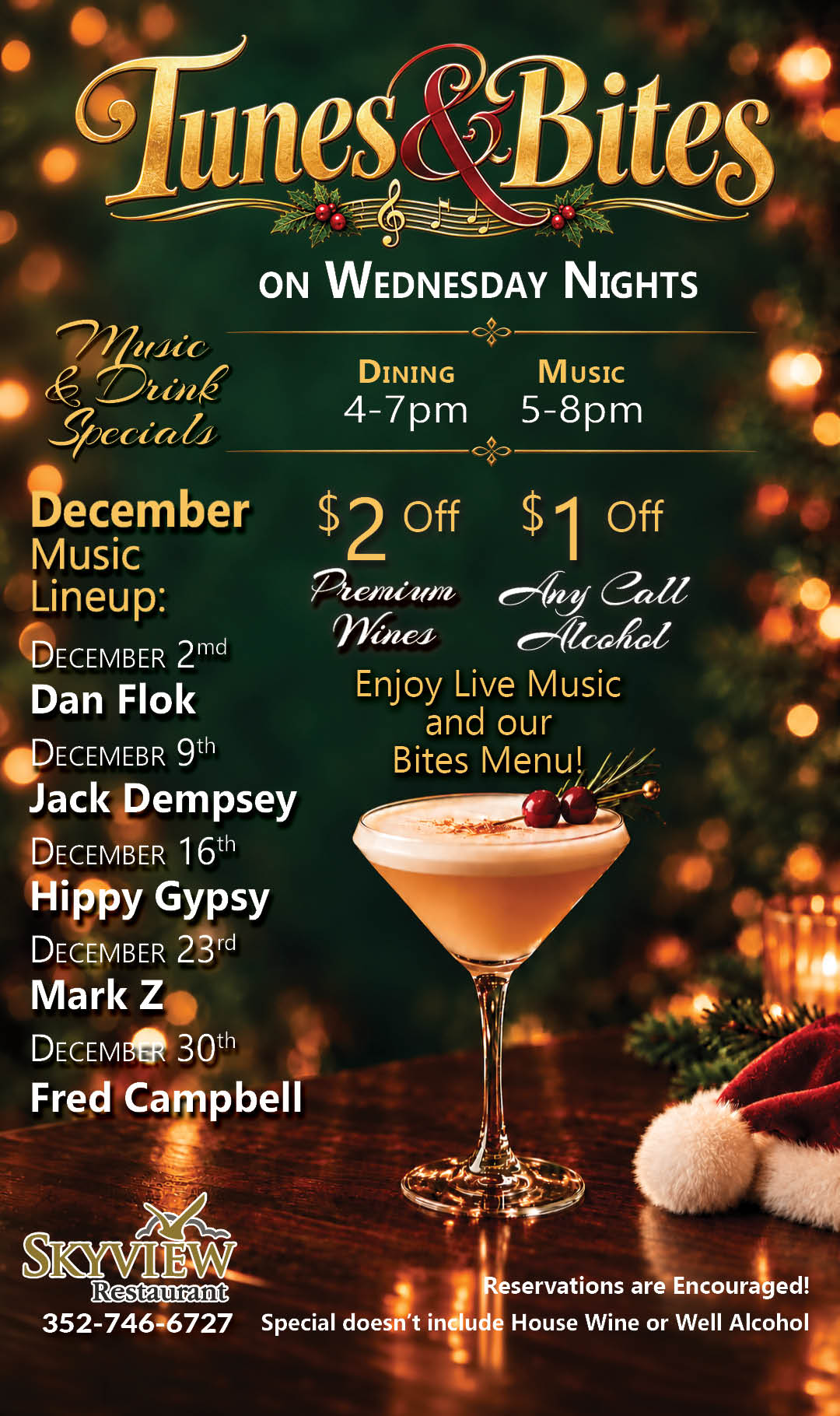 Dec 2 - 30 Tunes & Bites Kiosk