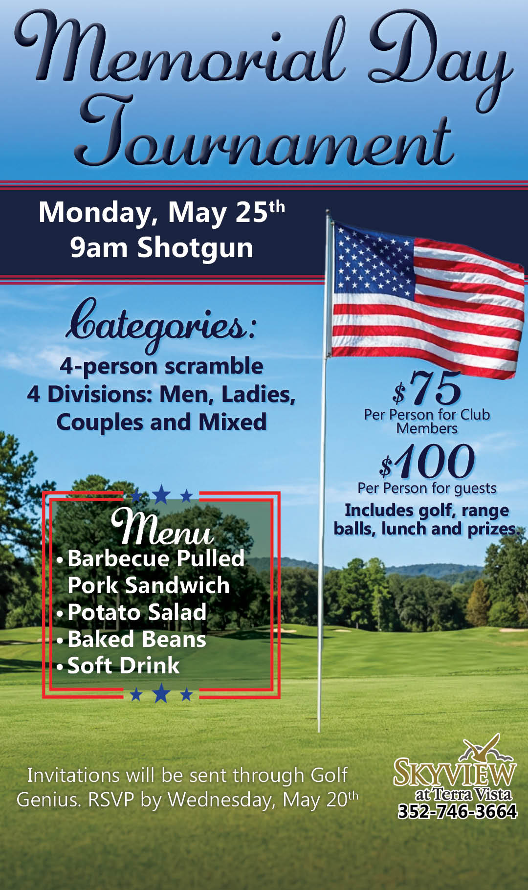 Skyview Memorial Day Tournament 2026 Kiosk