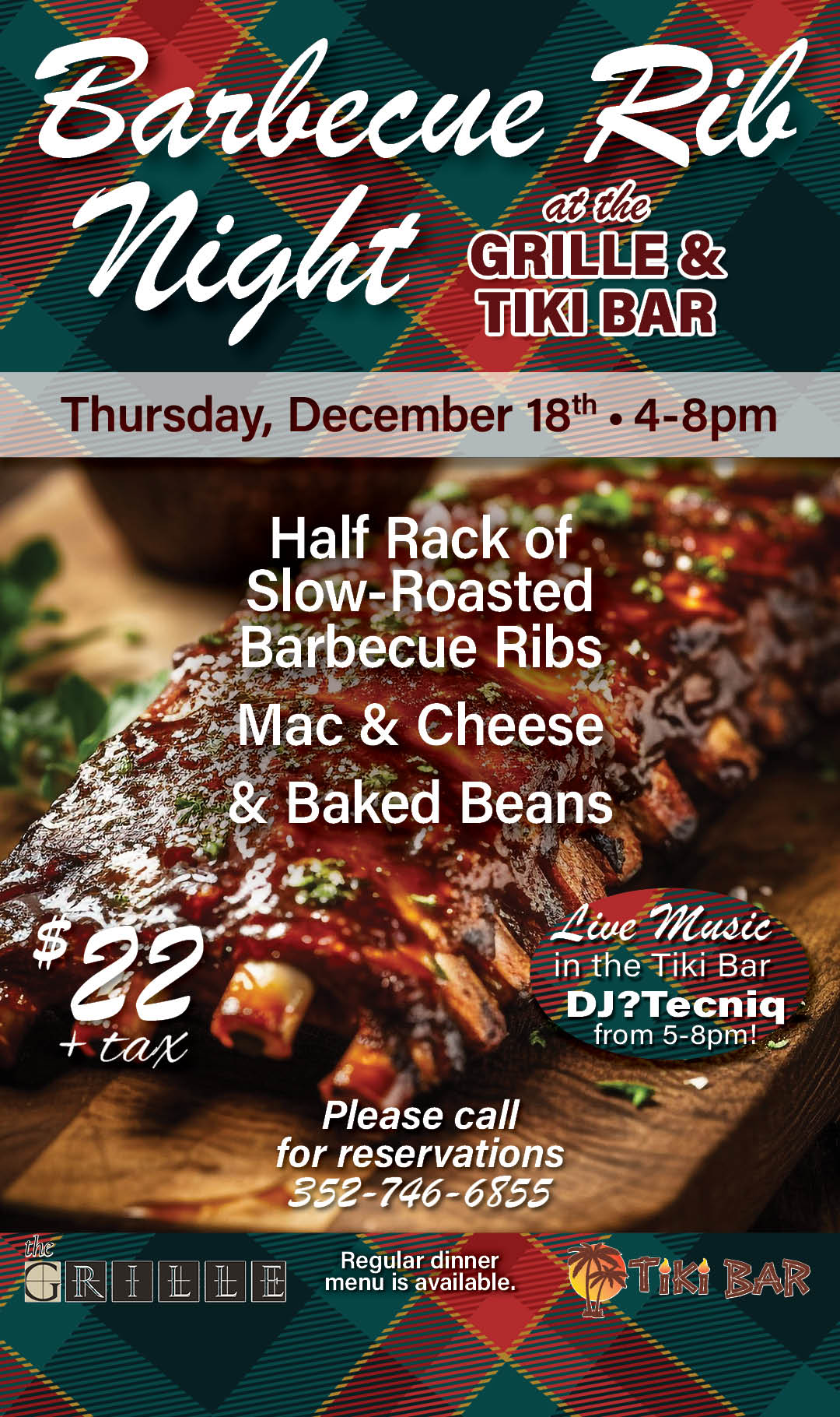 BBQ Rib Night December 2025 Kiosk