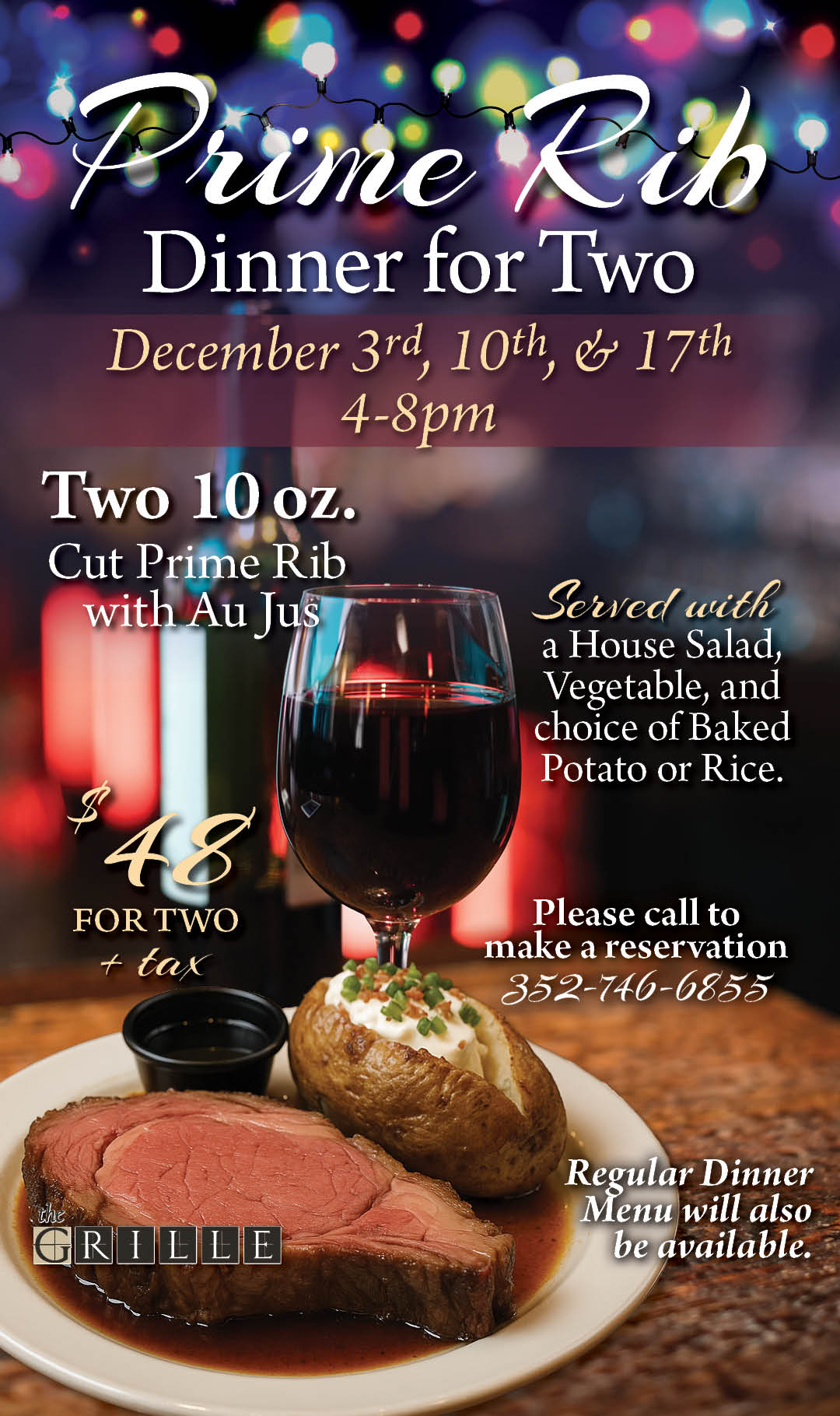 Prime Rib for 2 December 2025 Kiosk