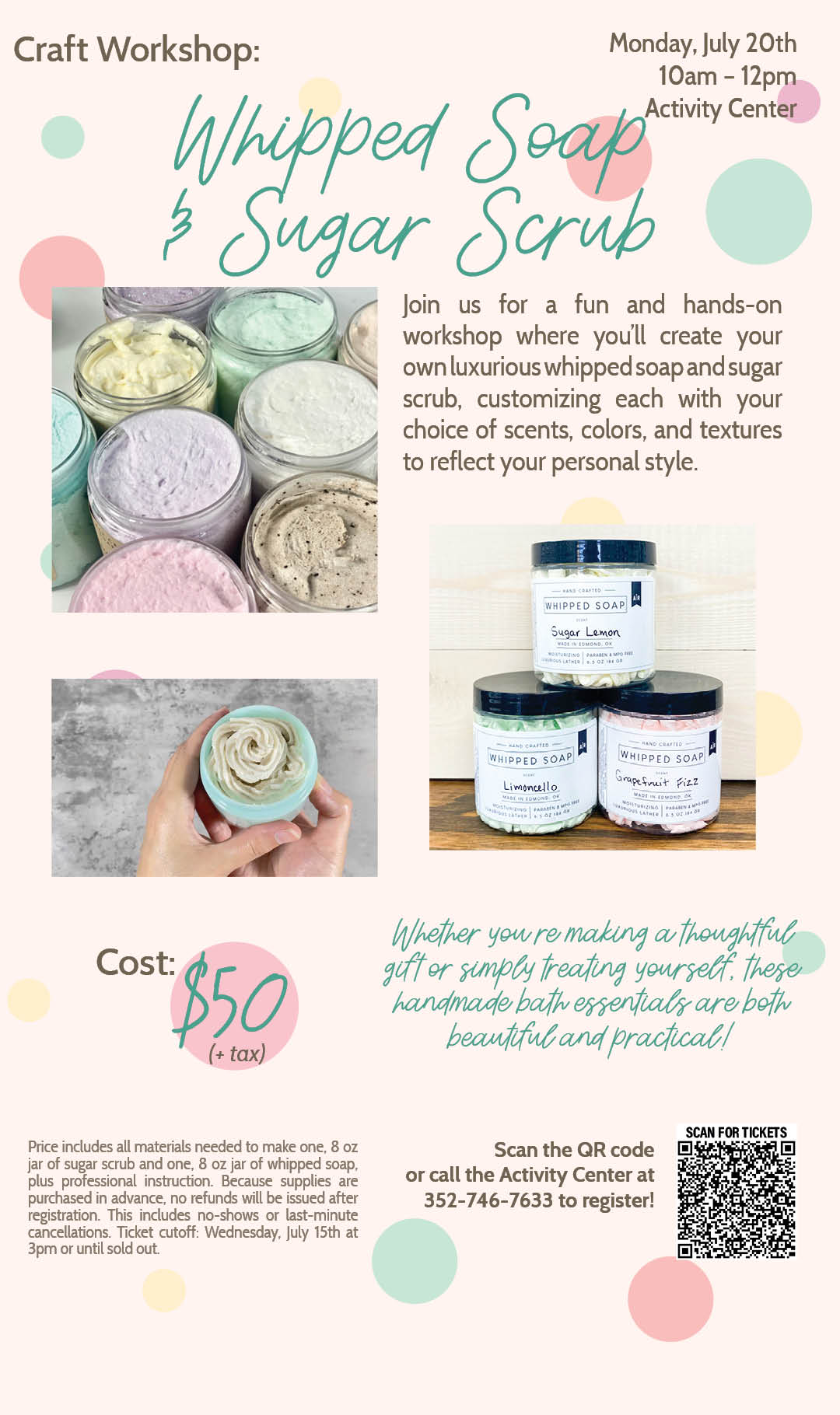 Craft Workshop Whipped Soap Sugar Scrub Kiosk