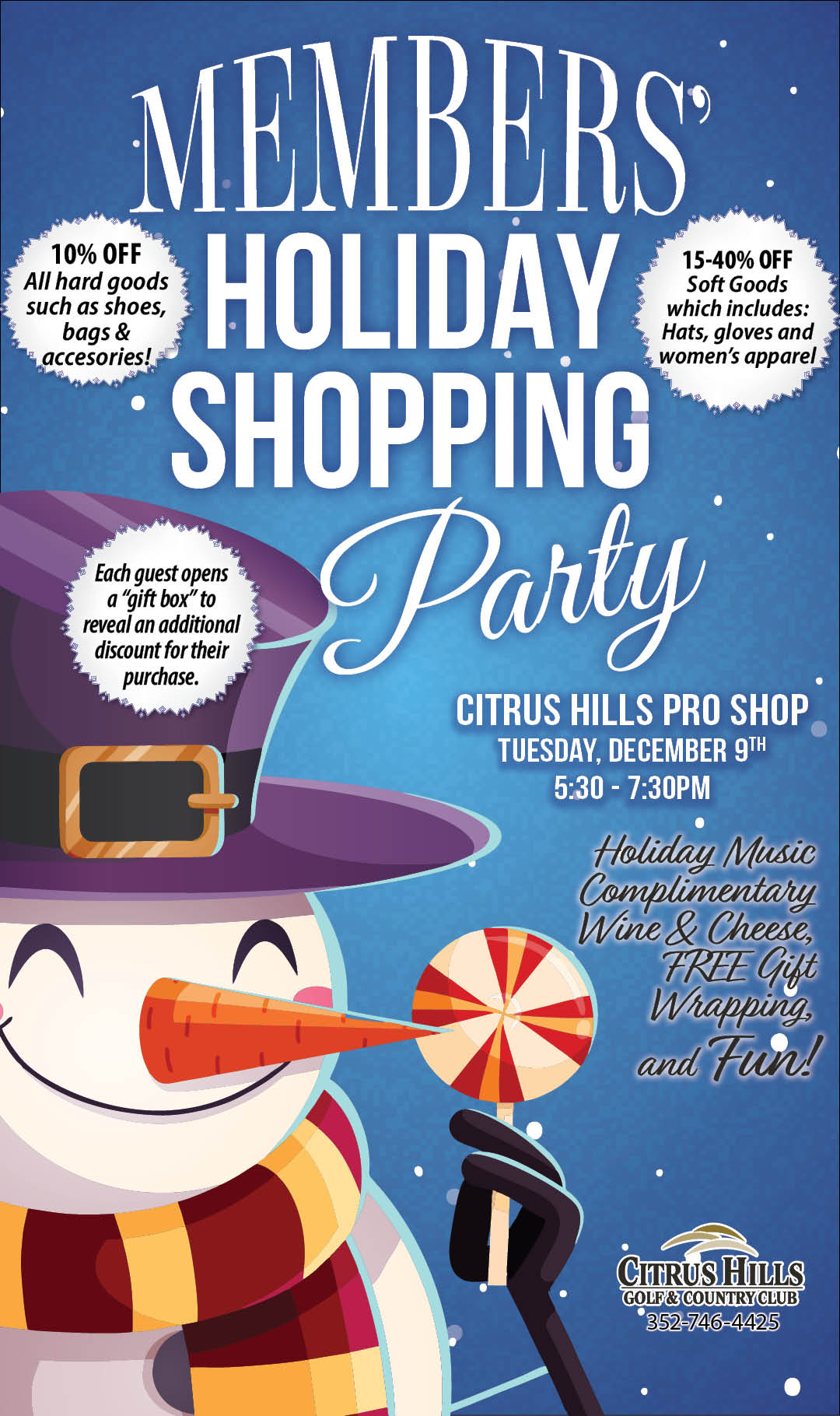 Citrus Hills Holiday Shopping Party 2025 Kiosk