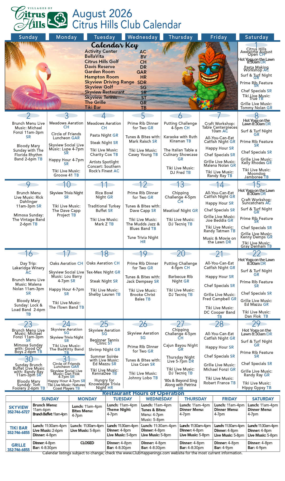 August 2026 Calendar Kiosk