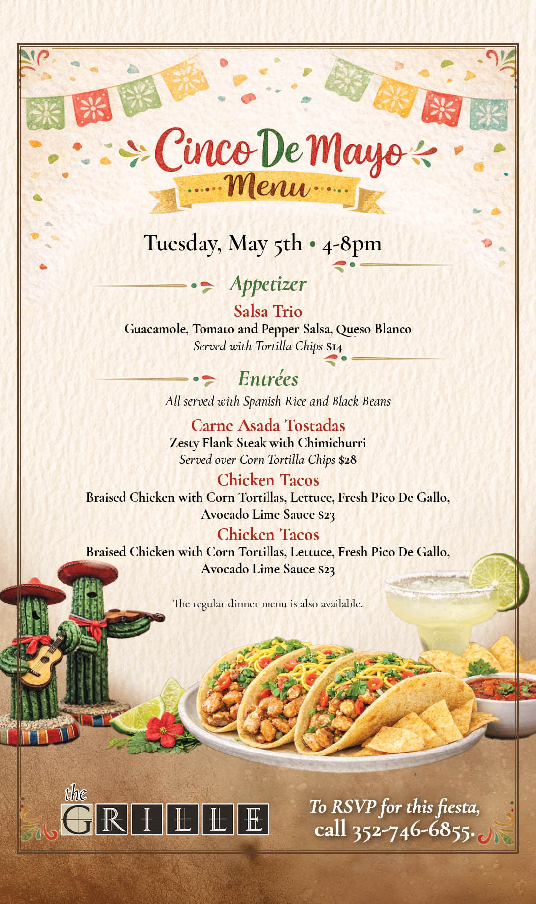 Cinco de Mayo at the Grille 2026 kiosk