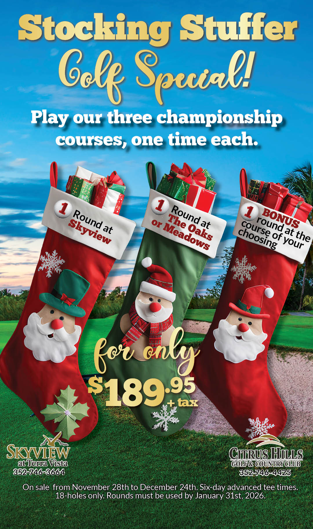 Golf Stocking Stuffer Specials 2025 Kiosk