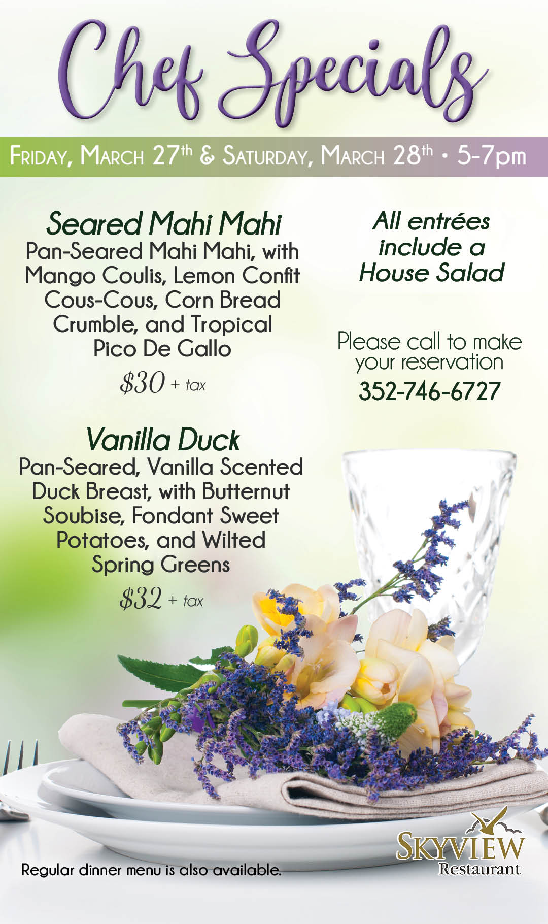 Chef Special March 27 & 28 Kiosk