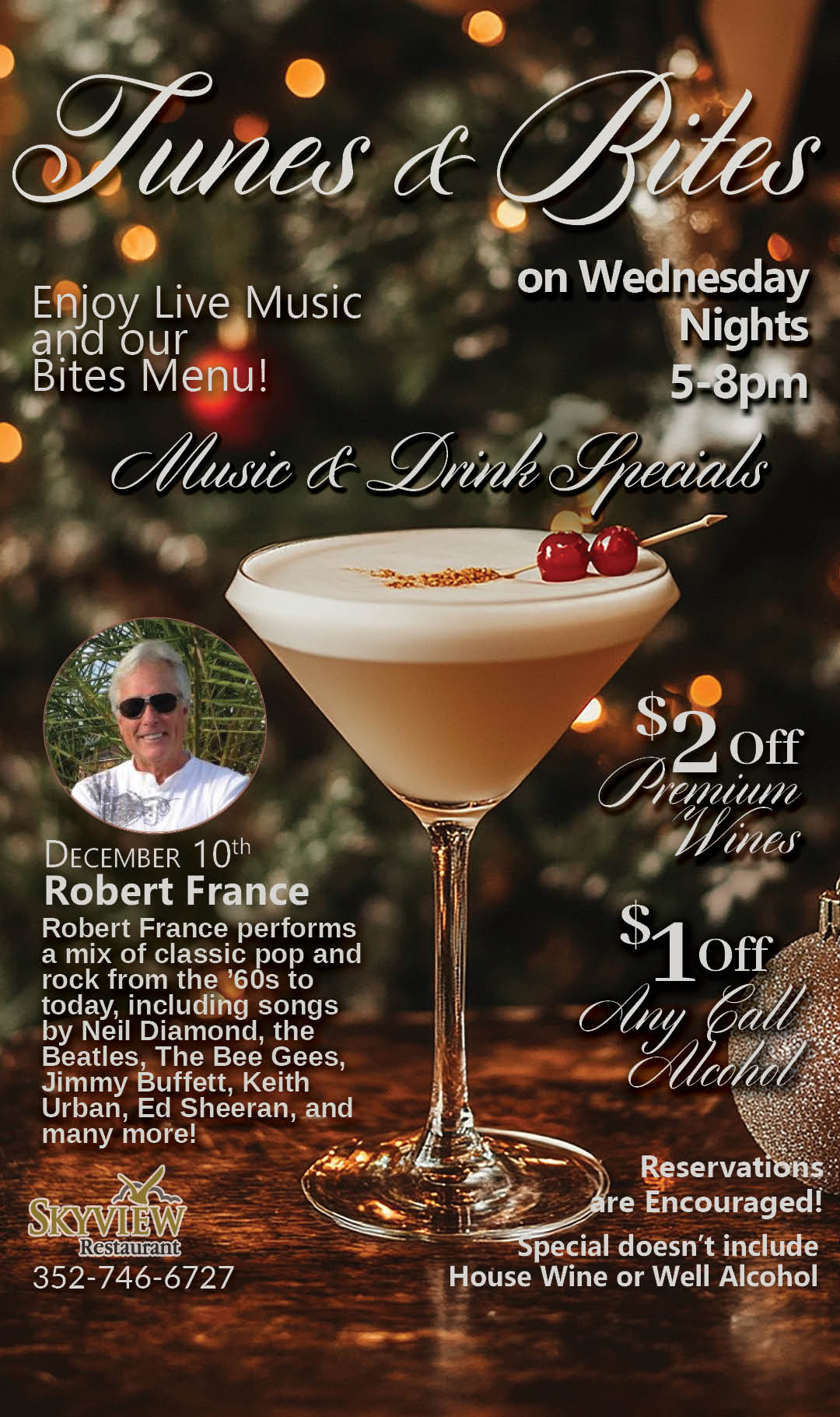 Tunes & Bites December 2025 Kiosk Robert France