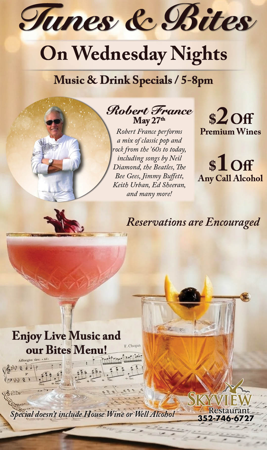 Tunes & Bites May 2026 Robert France Kiosk