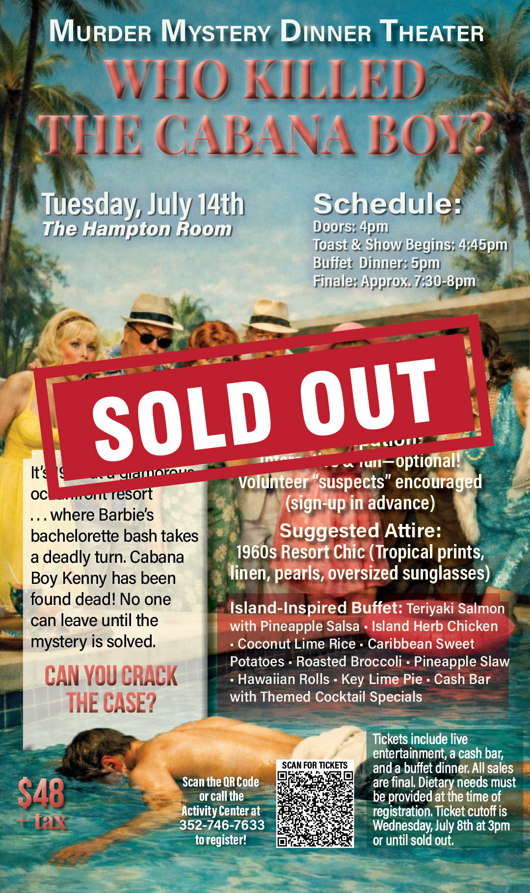 Murder Mystery Dinner Theater July 2026 Kiosk SOLD OUT