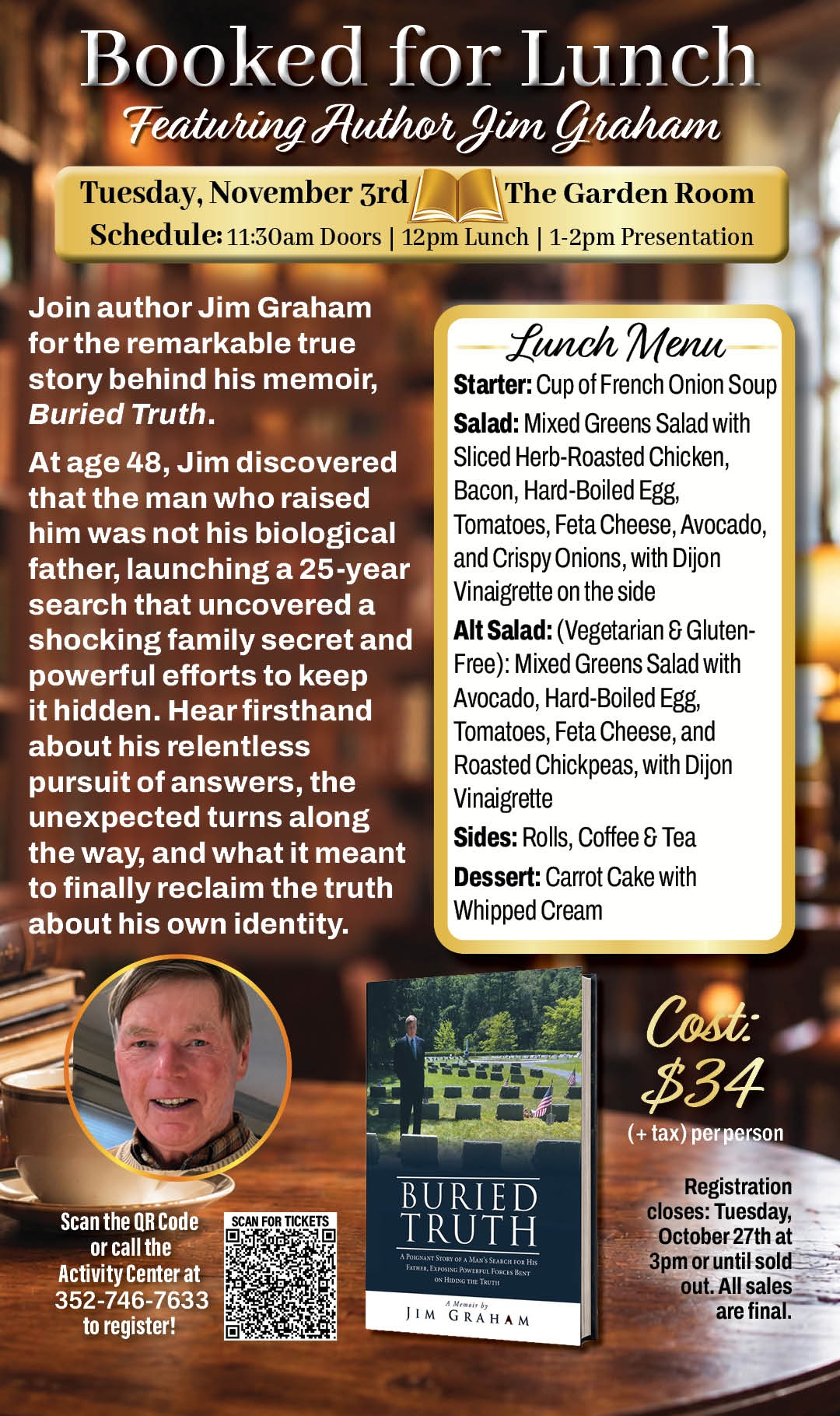 Booked for Lunch Nov 3 Jim Graham Nov 2026 Kiosk