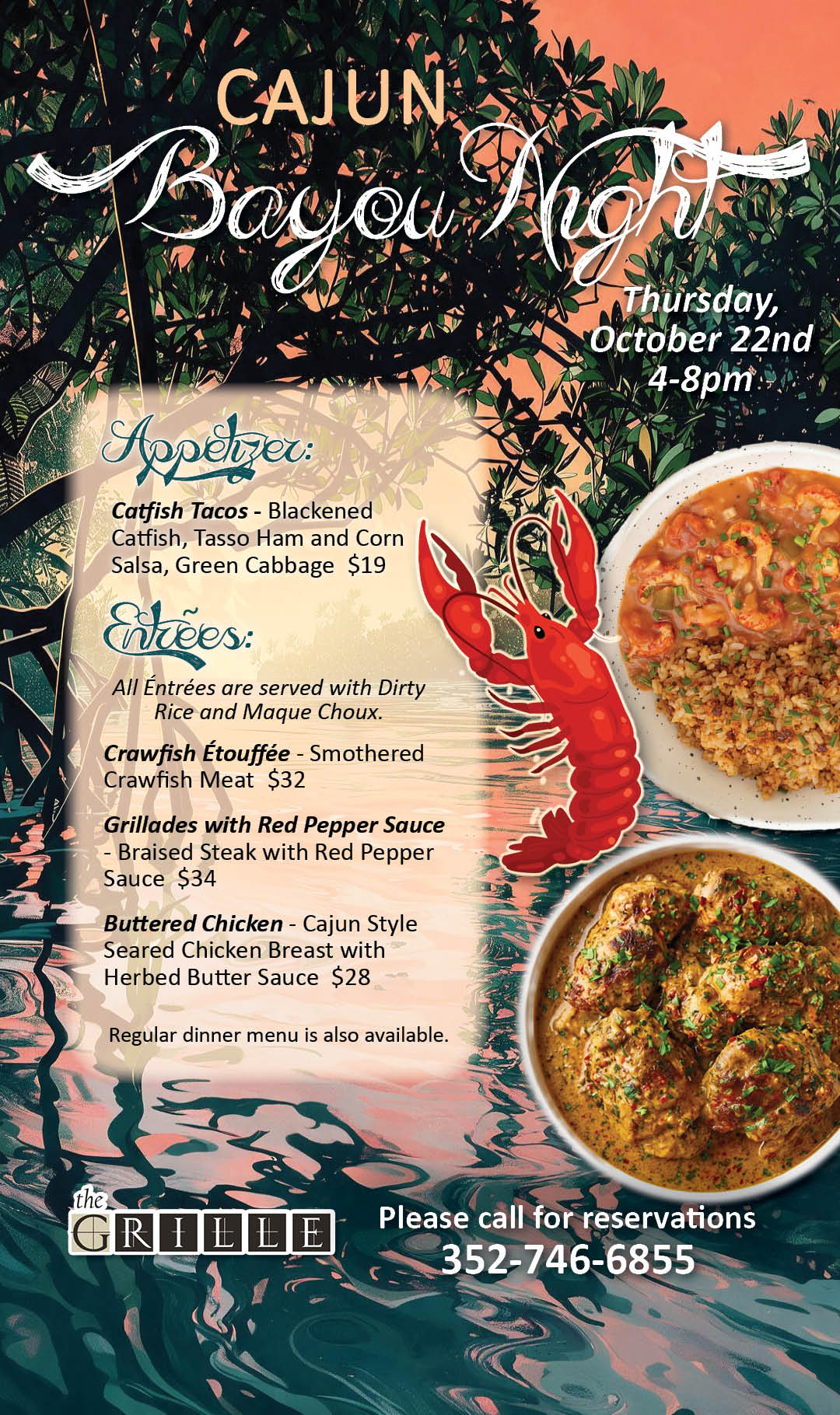 Cayun Bayou Night October 2026 kiosk