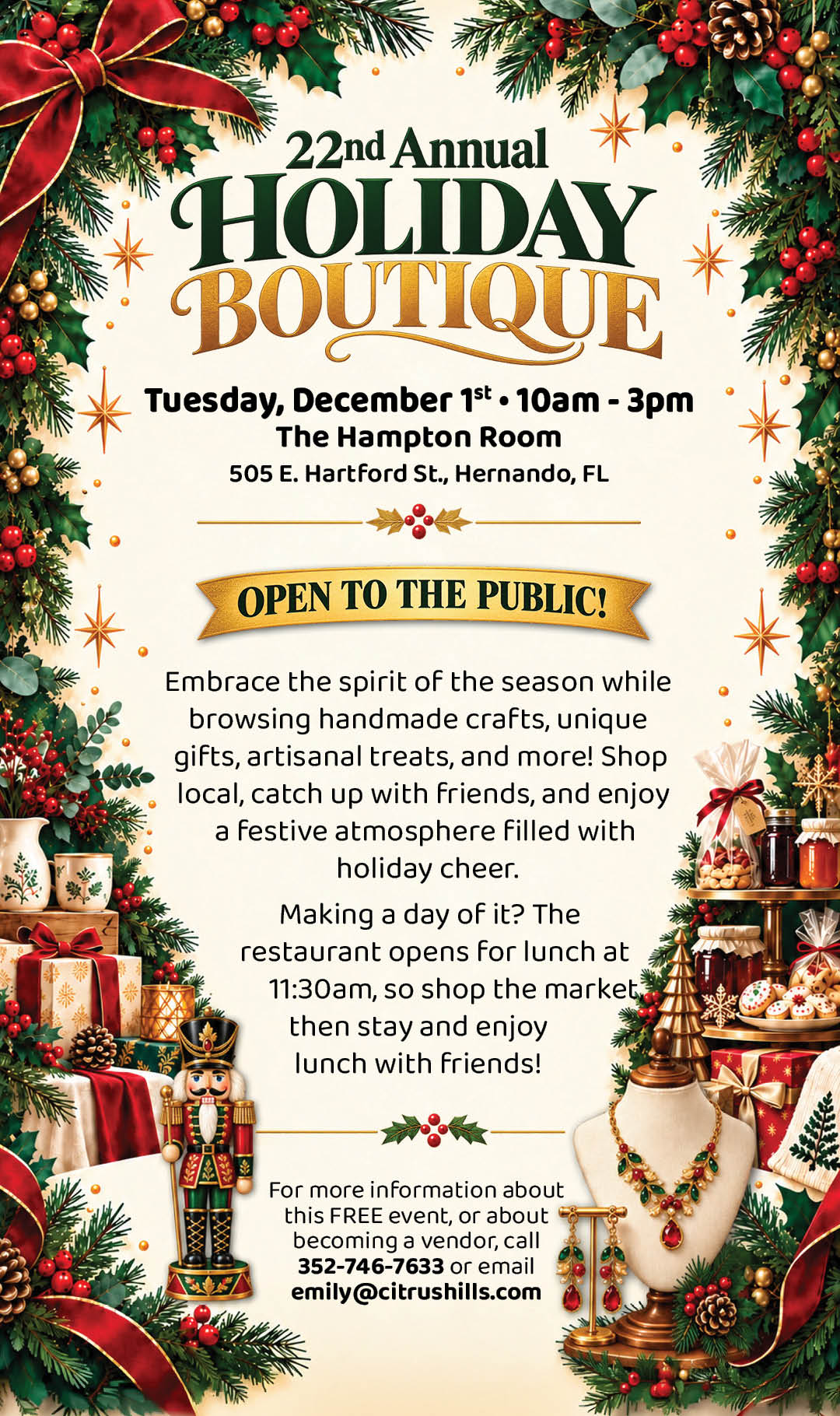 December 1 Holiday Boutique 2026 Kiosk