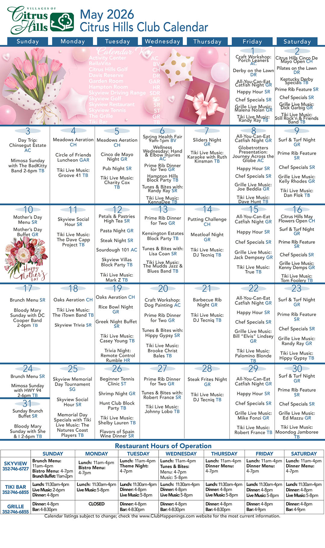 May 2026 Calendar kiosk