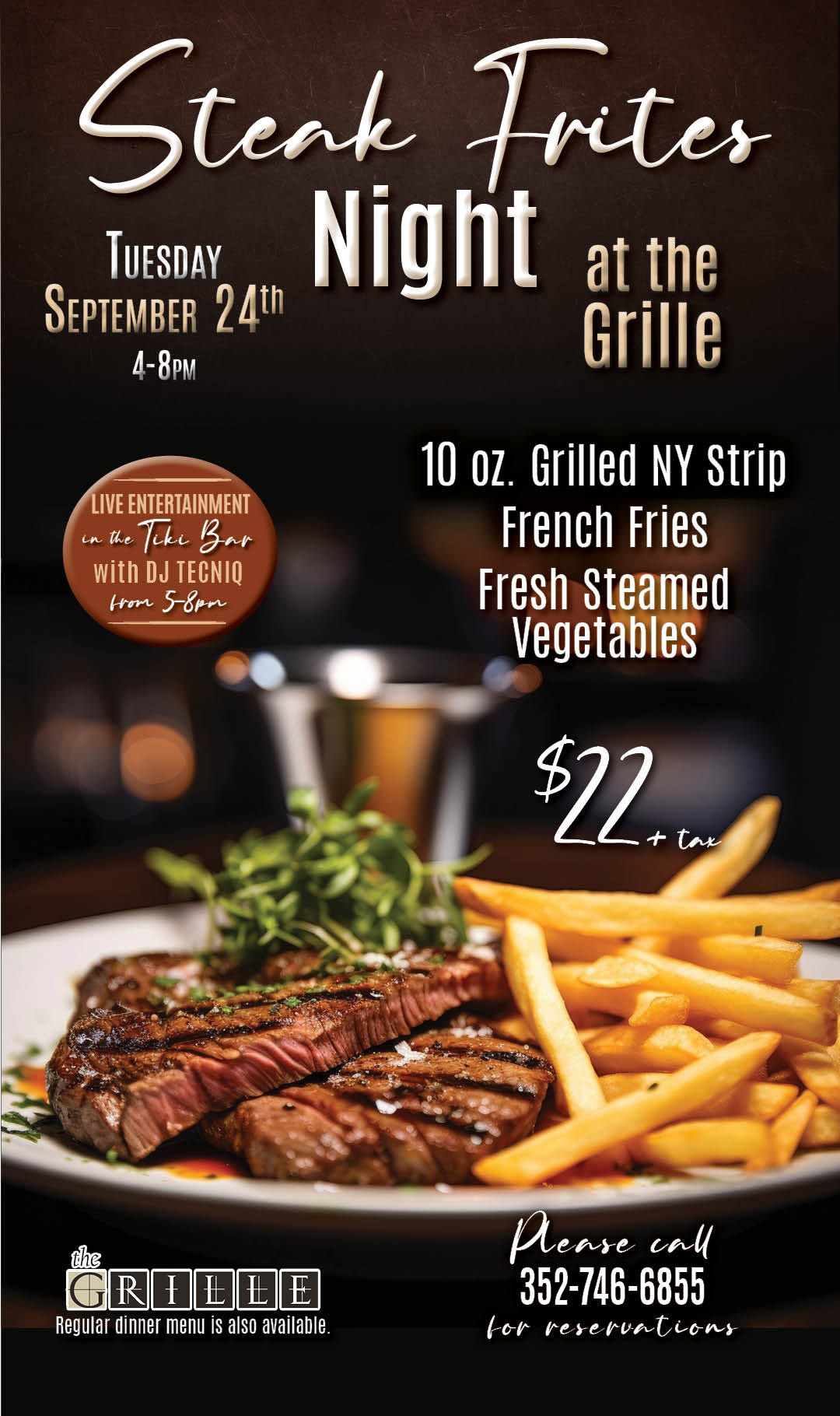 Steak Frites Night Sept 2026 Kiosk