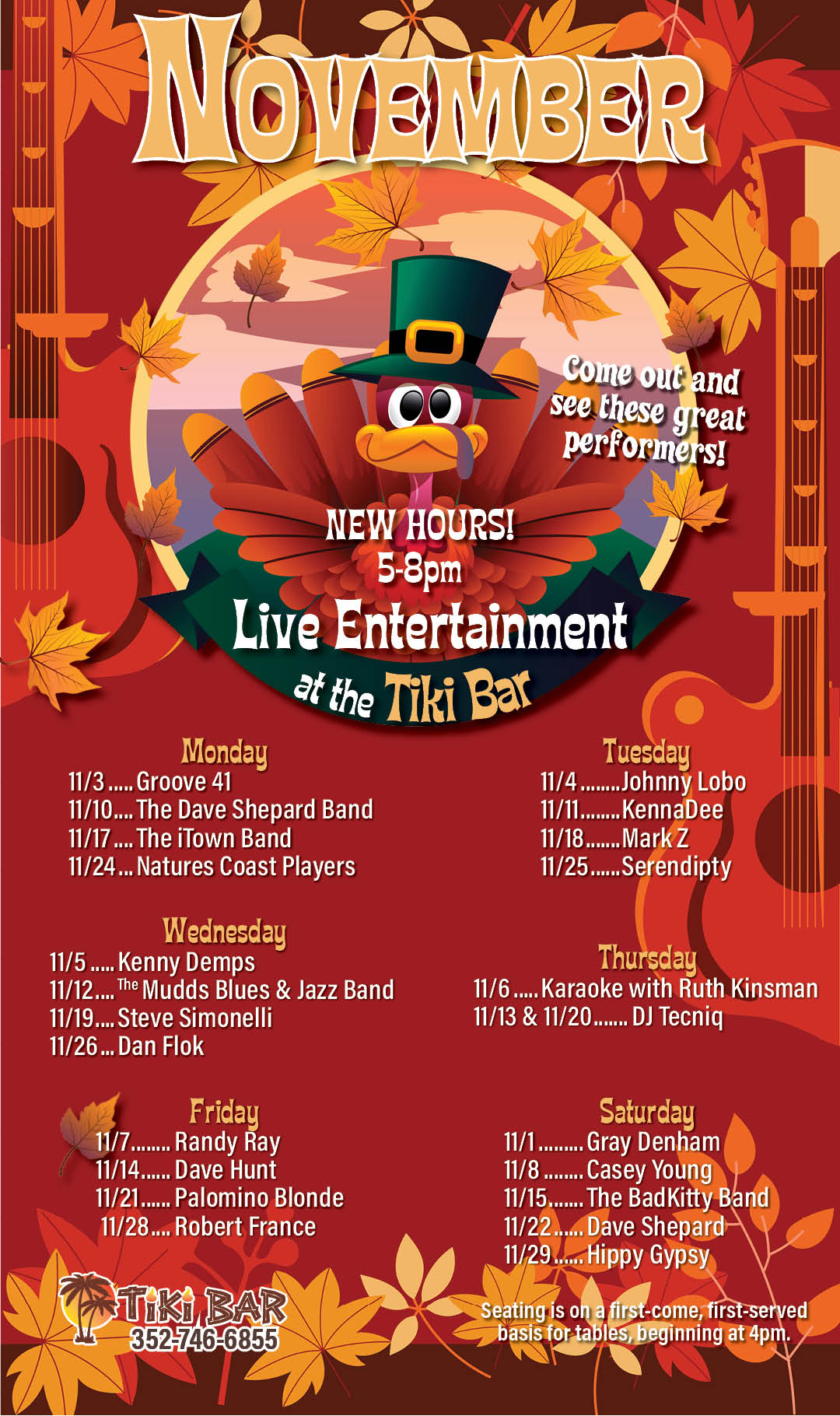 Tiki Entertainment November 2025 Kiosk NEW HOURS