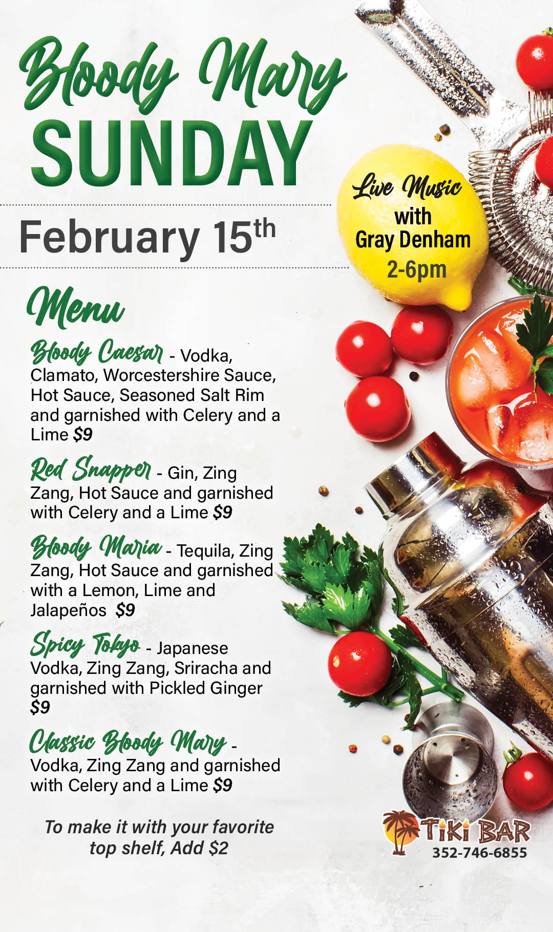 Bloody Mary Sunday Feb 2026 Kiosk