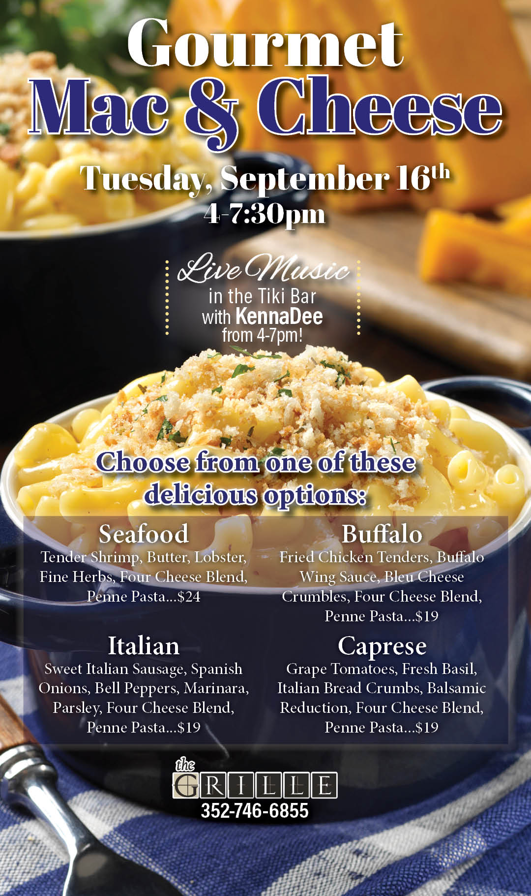Gourmet Mac & Cheese Night September 2025 Kiosk