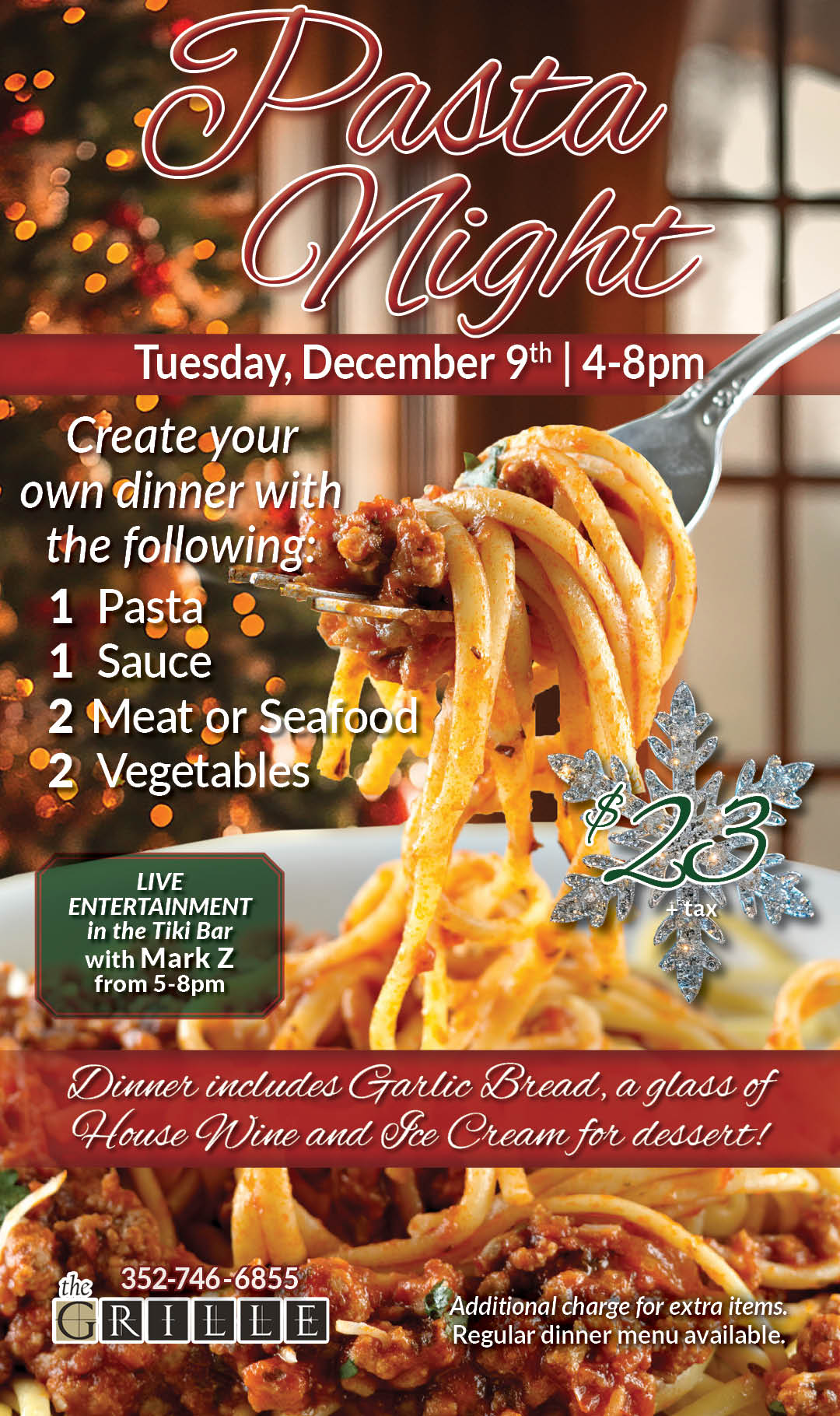 Pasta Night December 2025 Kiosk