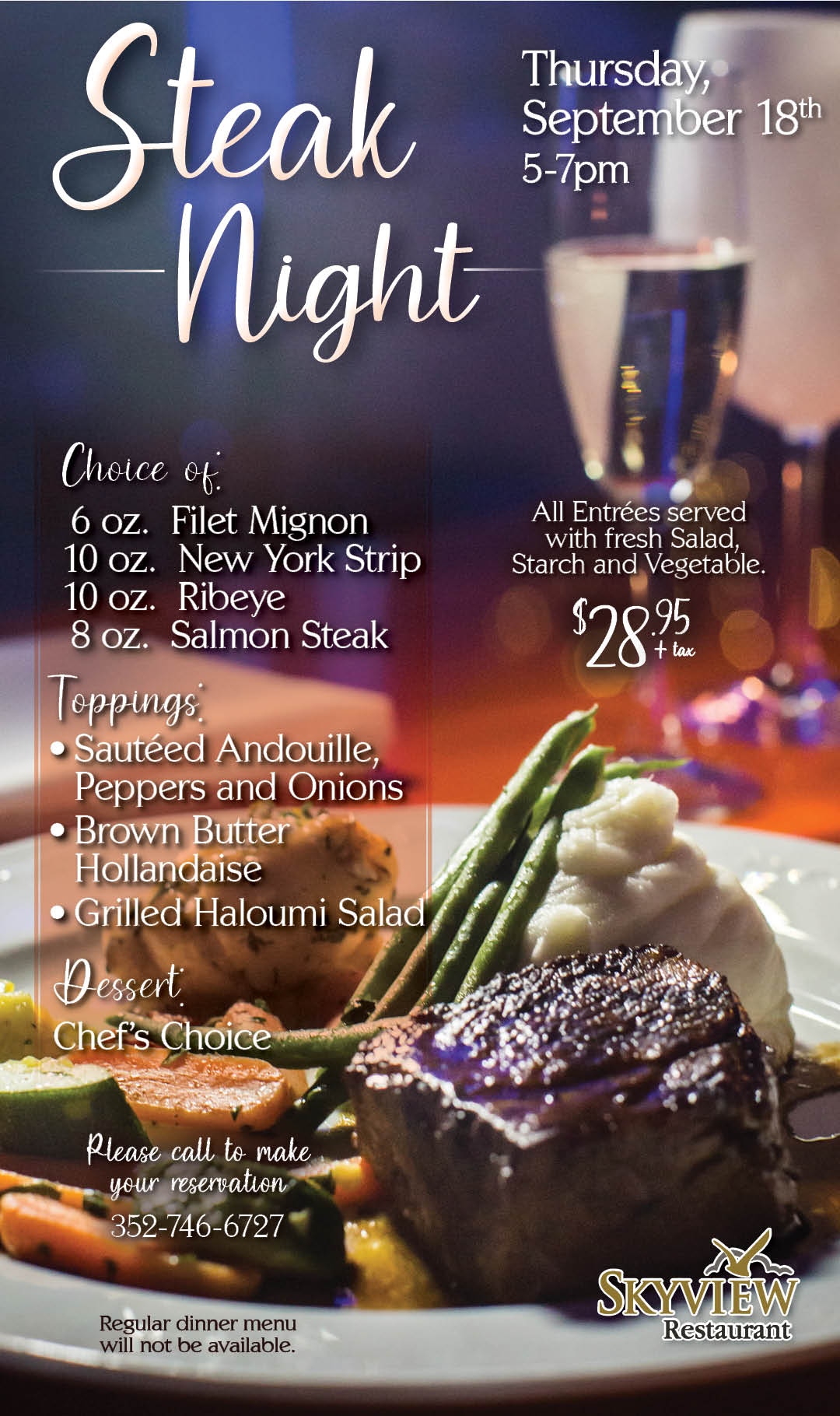 Steak Night September 18 2025 Kiosk