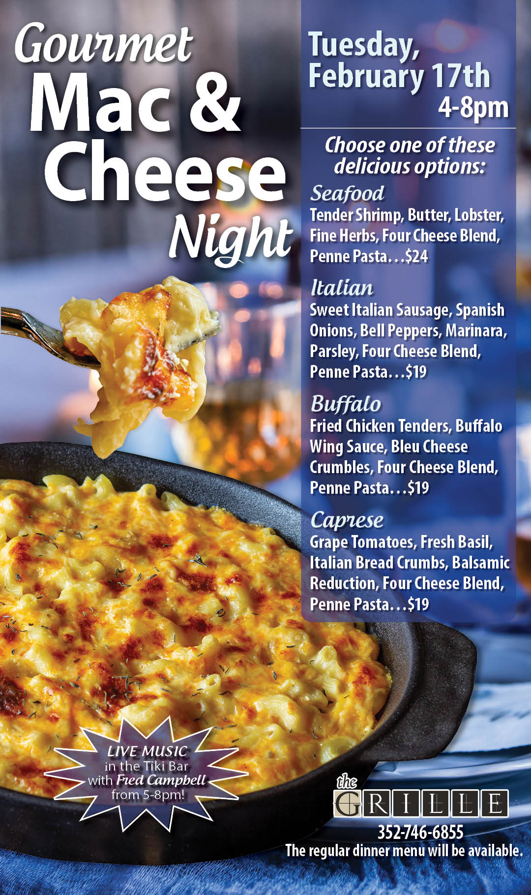 Gourmet Mac and Cheese Night February 2026 KIOSK