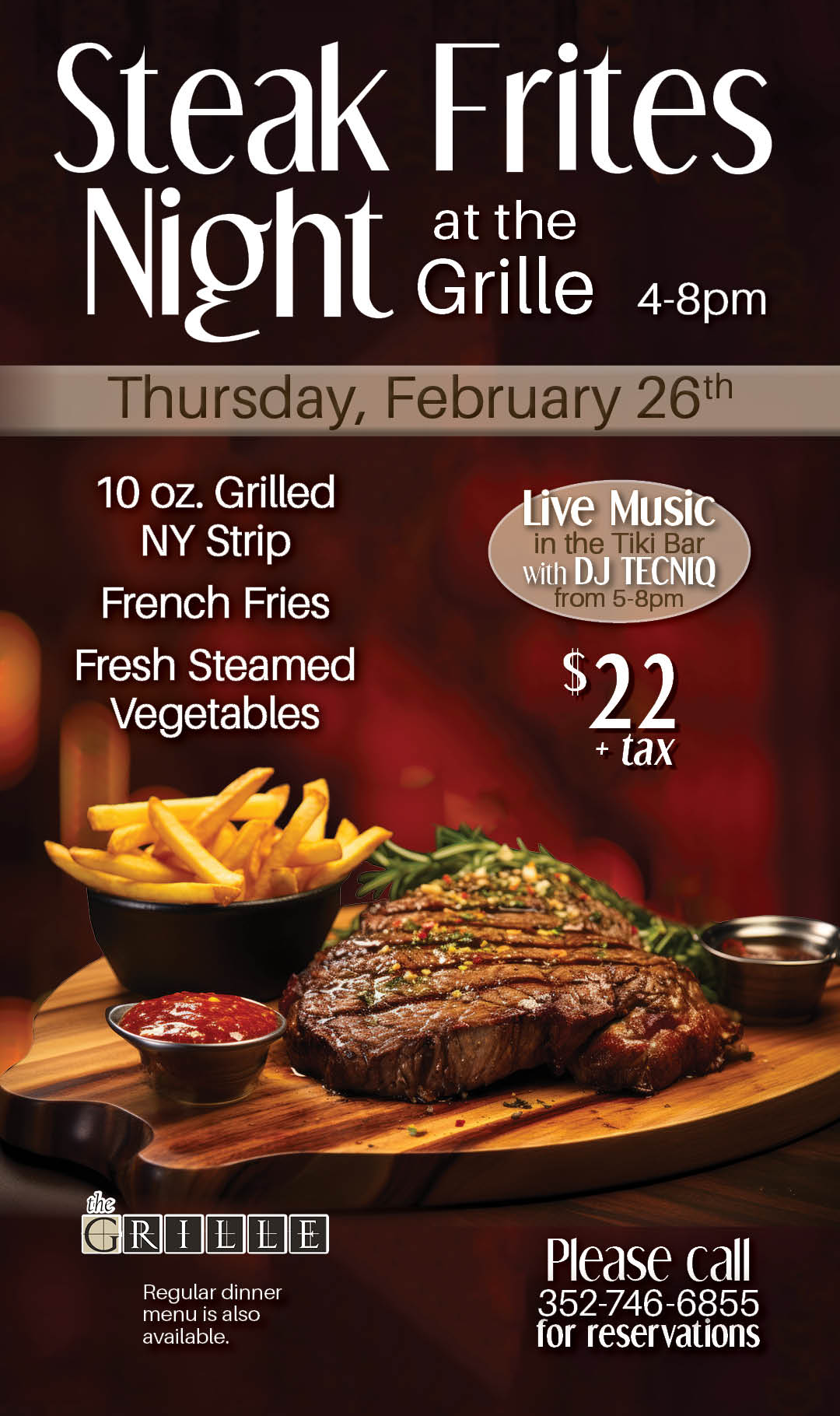 Steak Frites Night February 2026 Kiosk